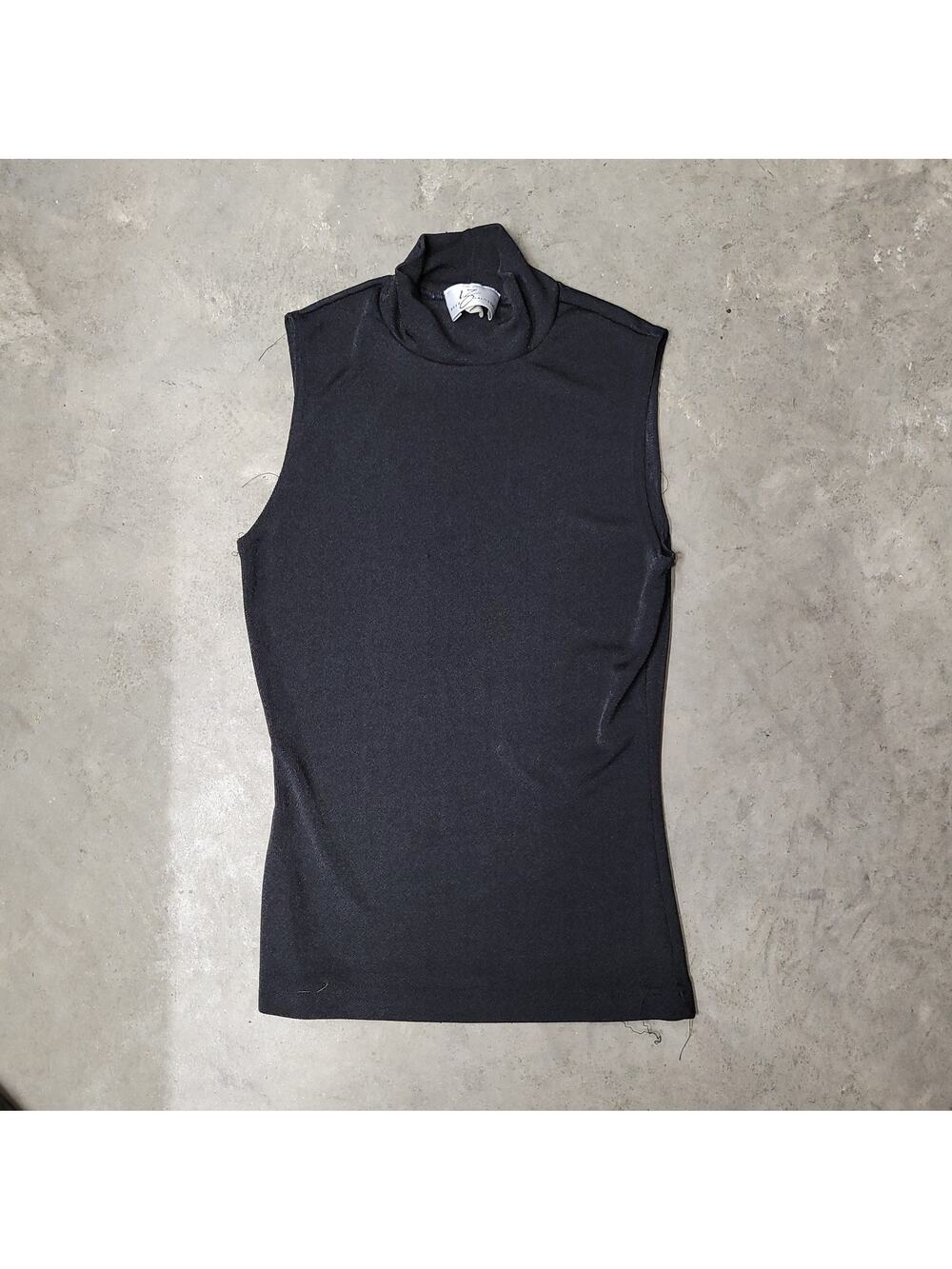 IZ Byer California Black Sleeveless Turtleneck Sweater Women's Small Knit Dress